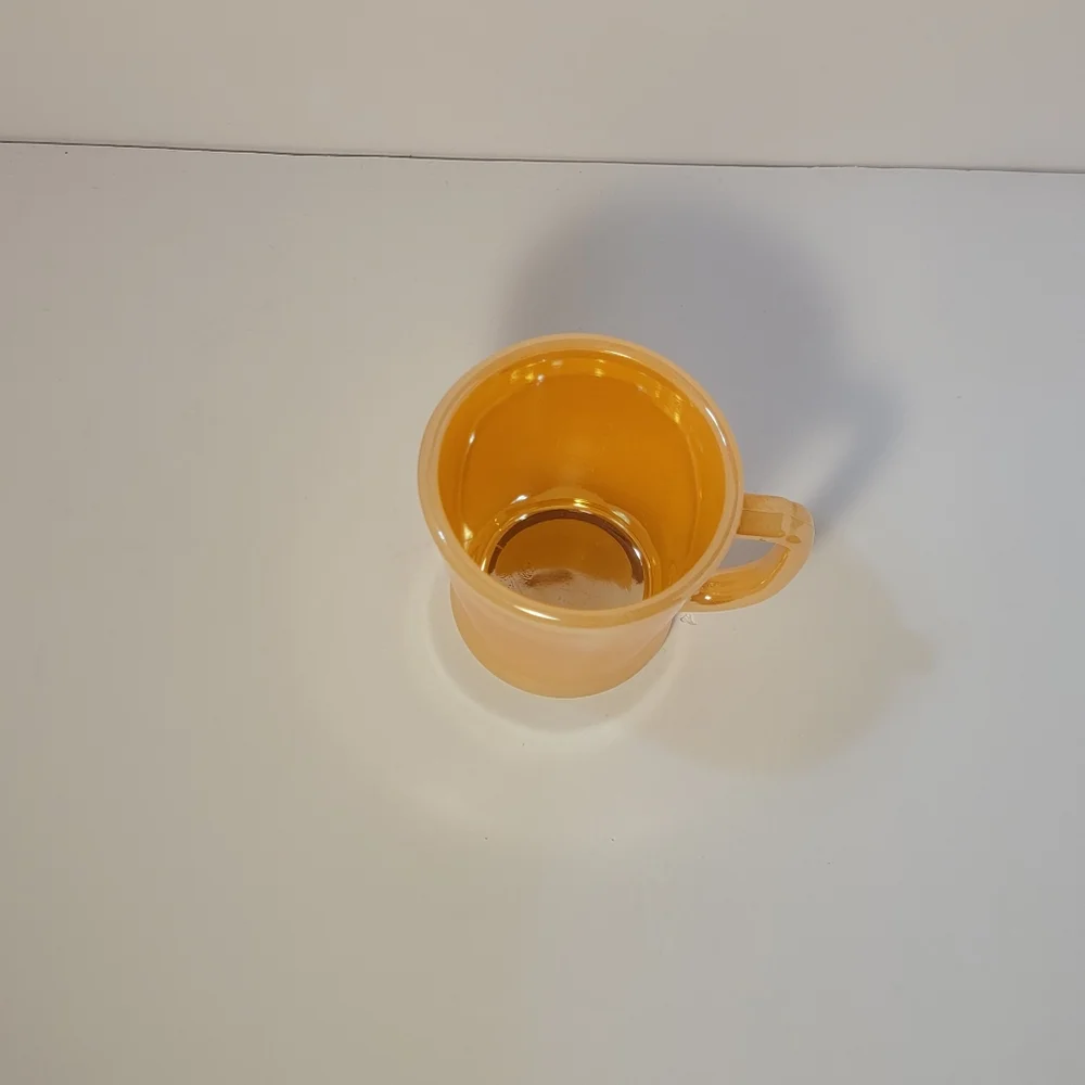 Anchor Hocking Fireking D‎ Handle Peach Luster Iridescent Replacement Coffee Mug